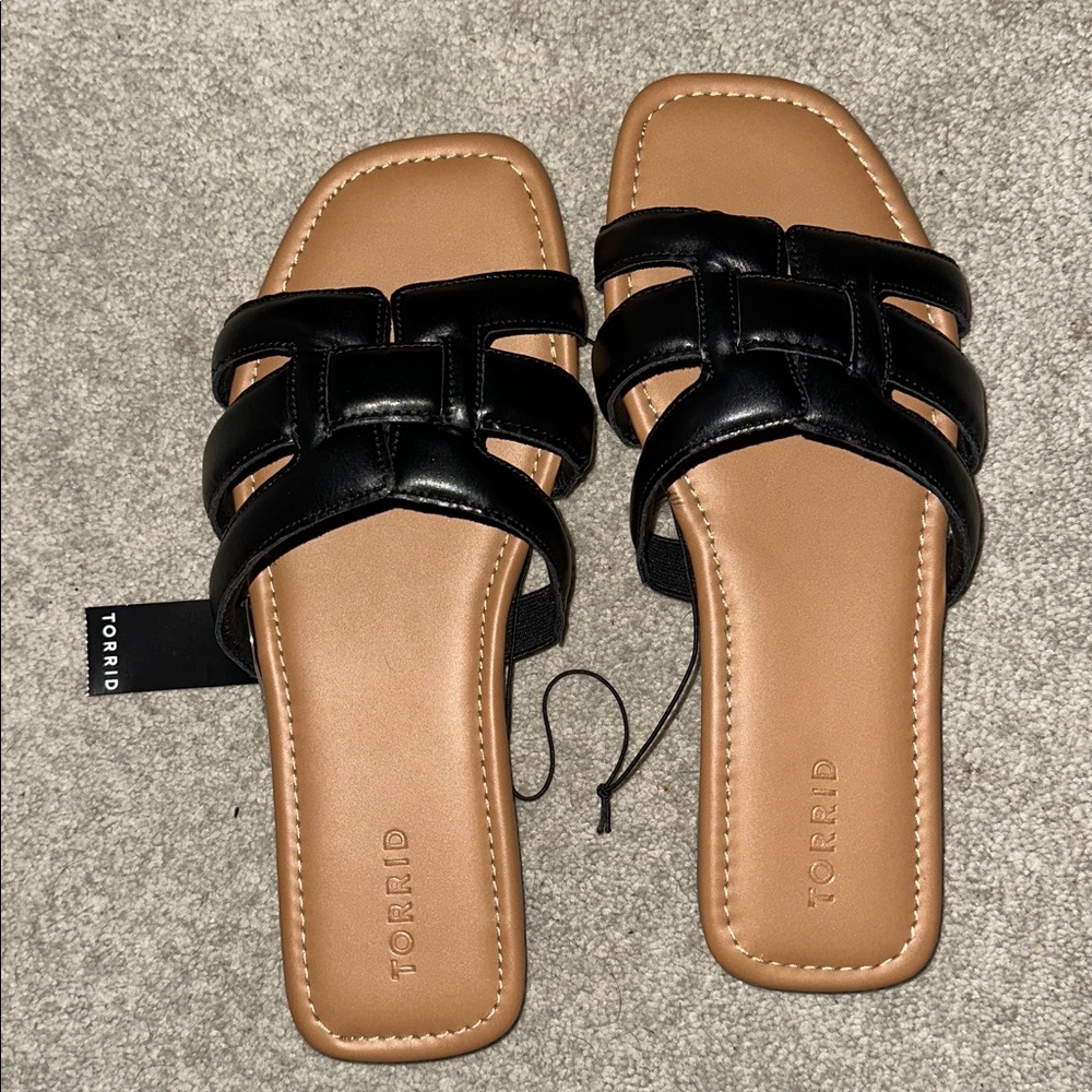 Torrid Black Slide Sandals
